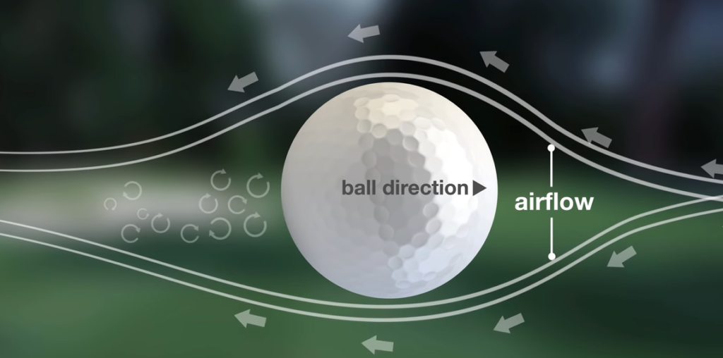 Why are dimples considered a crucial design element of a golf ball?